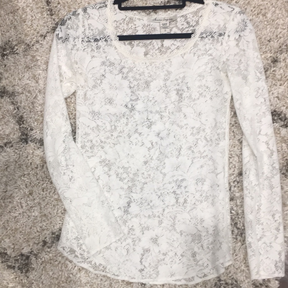 lace white fitted top